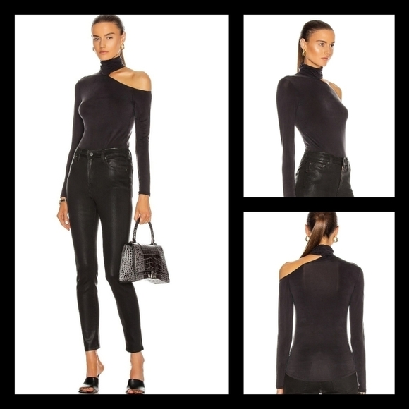 JONATHAN SIMKHAI STANDARD Caden Cut Out Turtleneck Top - Picture 2 of 5